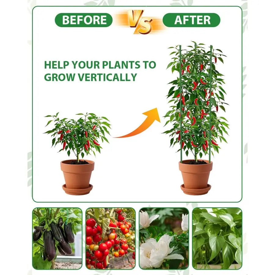 Adjustable Tomato Cages for Garden Stakes and Trellis Support