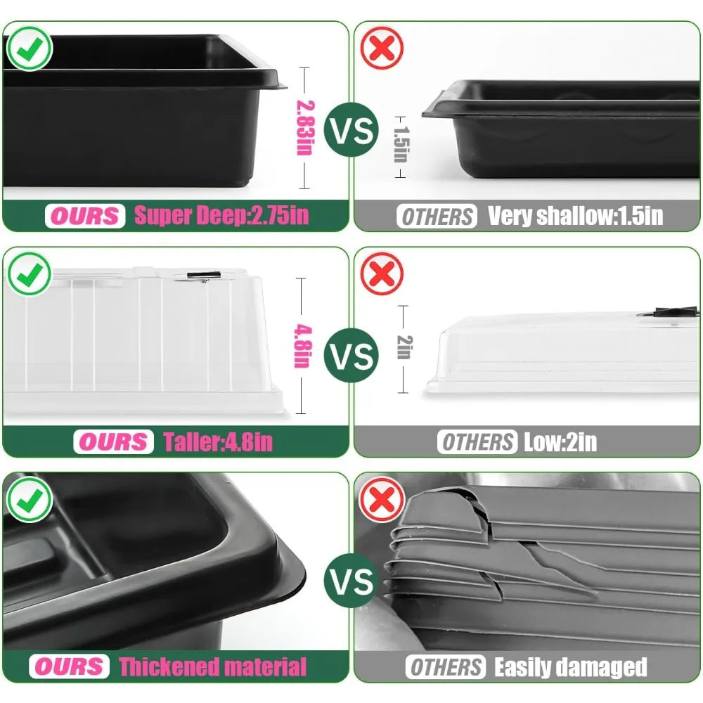 Seed Starter Trays With Humidity Domes 4 Pack For Germination