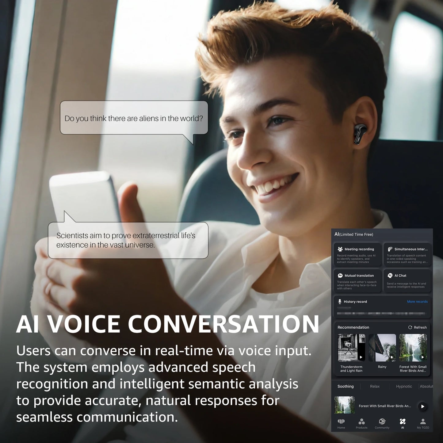 TOZO Color Pods AI Translate Earbuds Real Time Language Translator