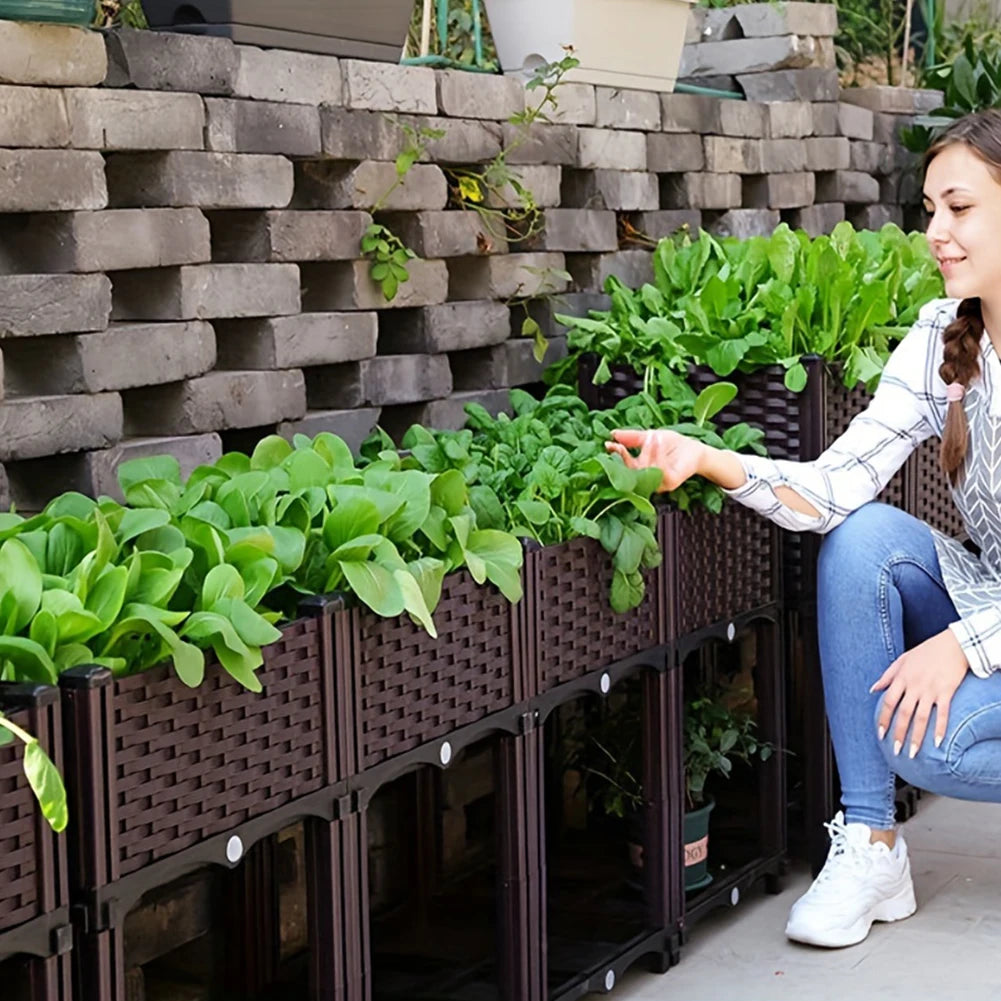 NONE Plastic Raised Garden Bed With Leg And Drainage Holes