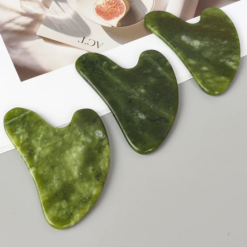 Jade Gua Sha Tool Xiuyan Heart Shape Facial Massager