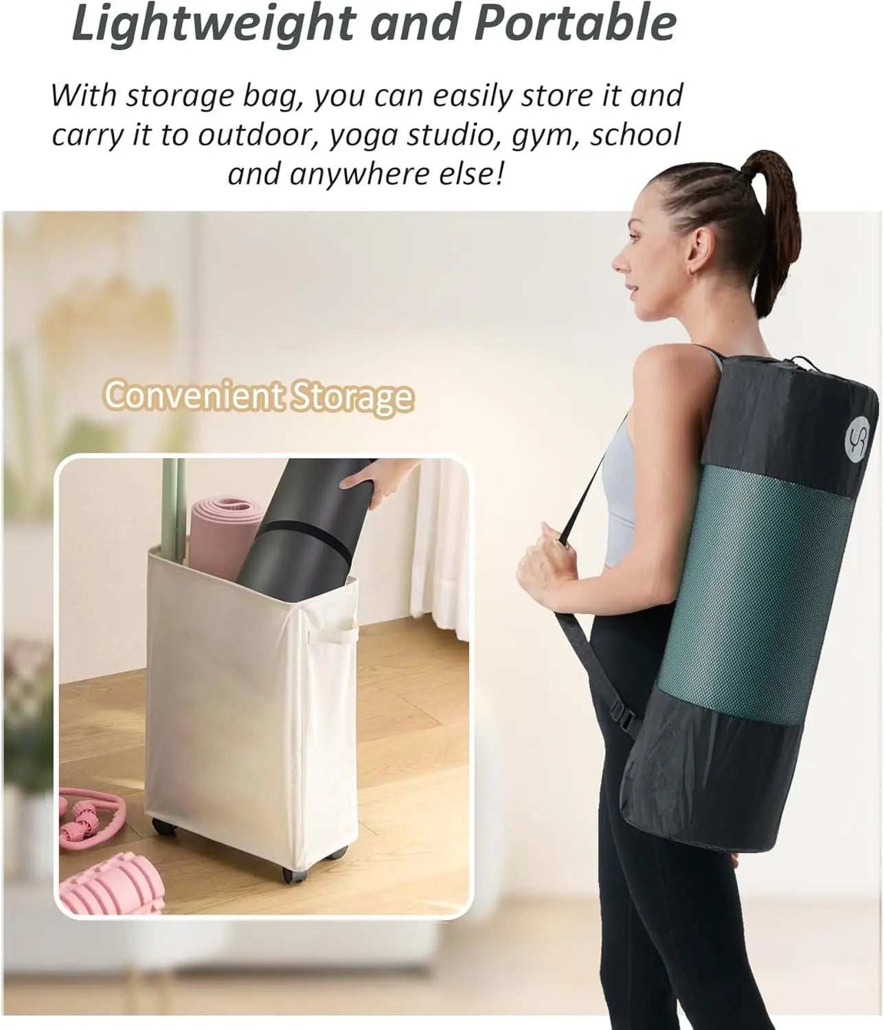 Extra Thick Yoga Mat Non Slip Exercise Mat Carrying Bag