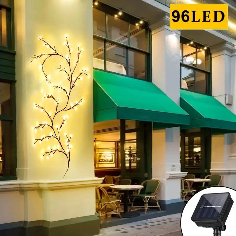 A-Convey Solar Willow Vine Light 72/96 LED 8 Modes Outdoor