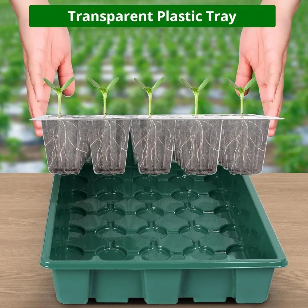 Seed Starter Tray With Grow Light 80-Cell Digital Controller Kit