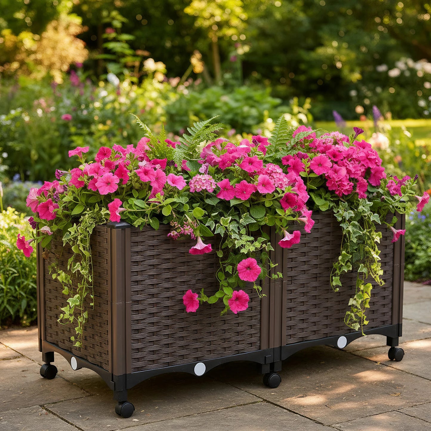 Elevated Garden Box With Drainage Plug For Outdoor Vegetables