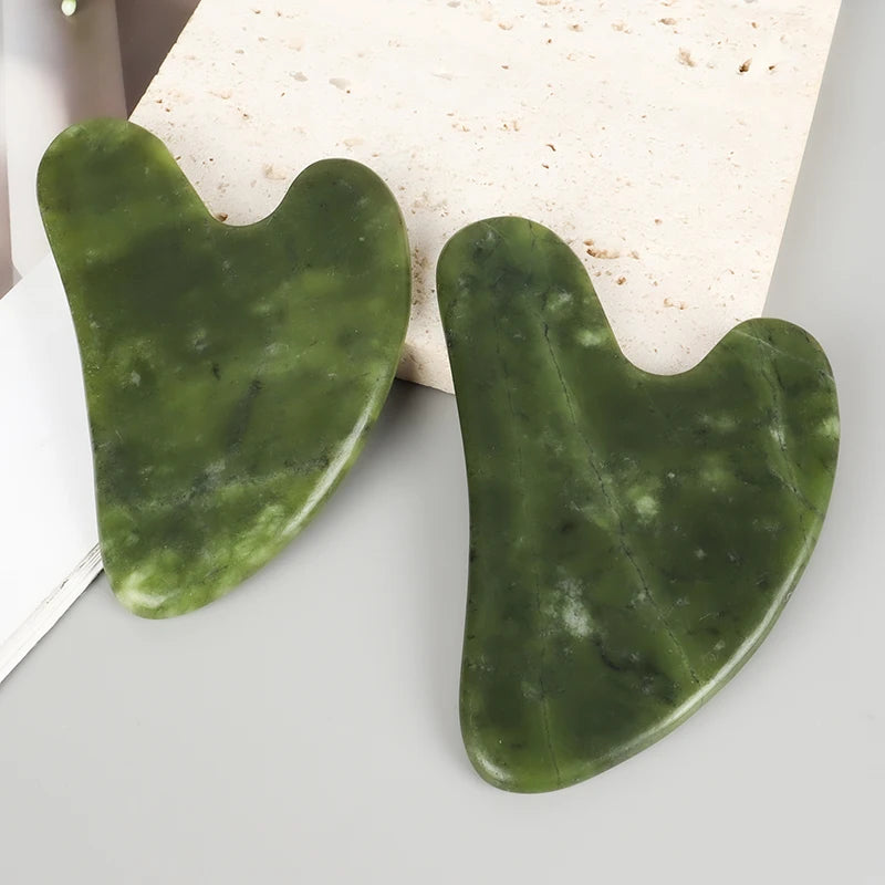 Jade Gua Sha Tool Xiuyan Heart Shape Facial Massager