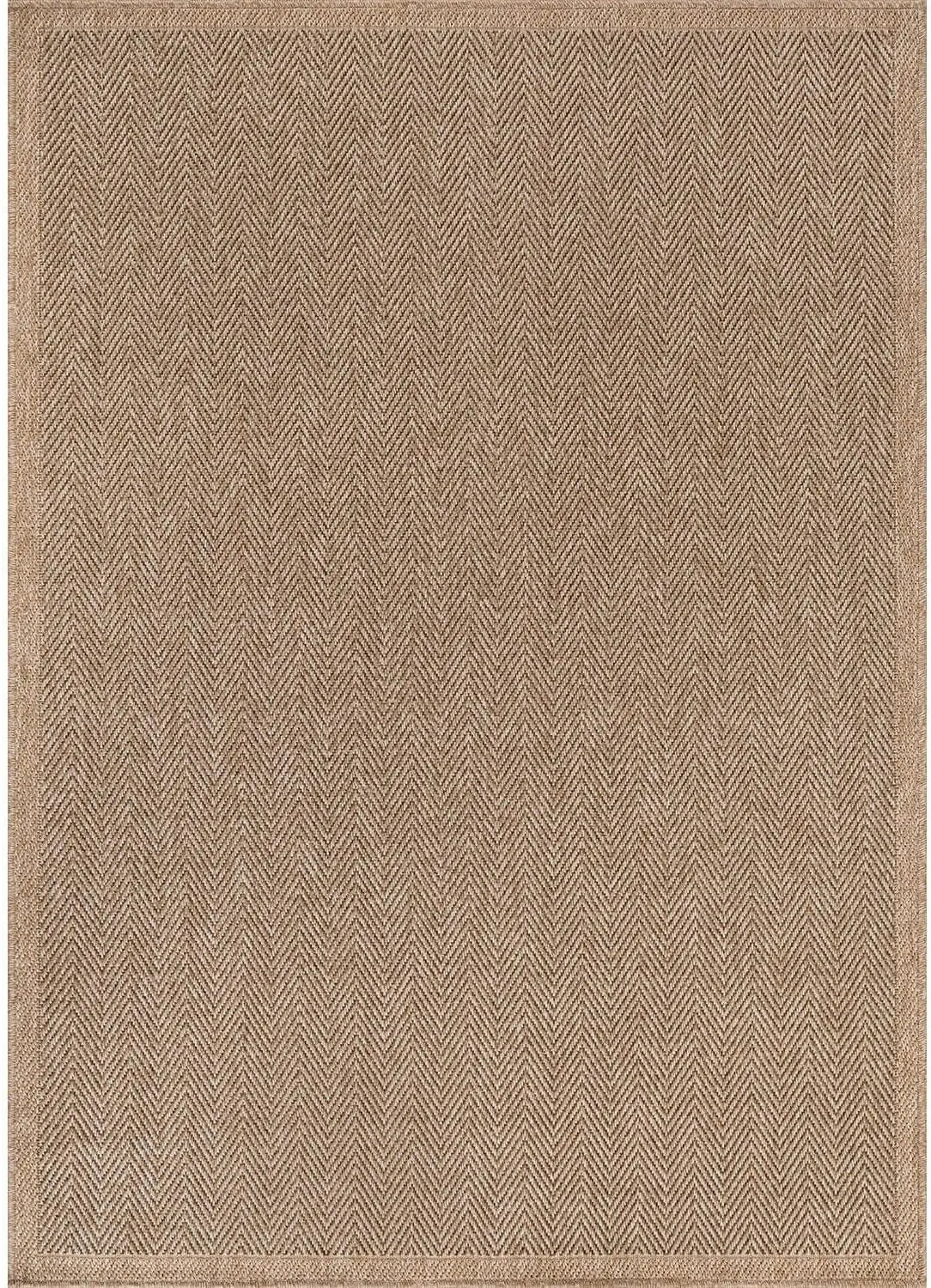 Indoor Outdoor Seagrass Herringbone Rug for Living Room and Patio