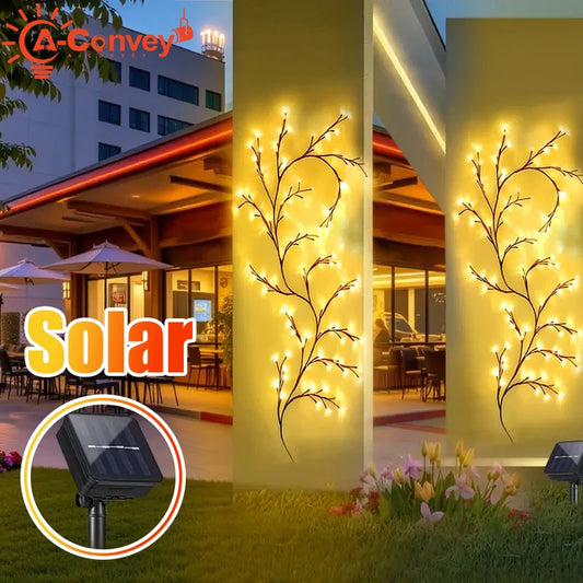 A-Convey Solar Willow Vine Light Waterproof With 8 Modes