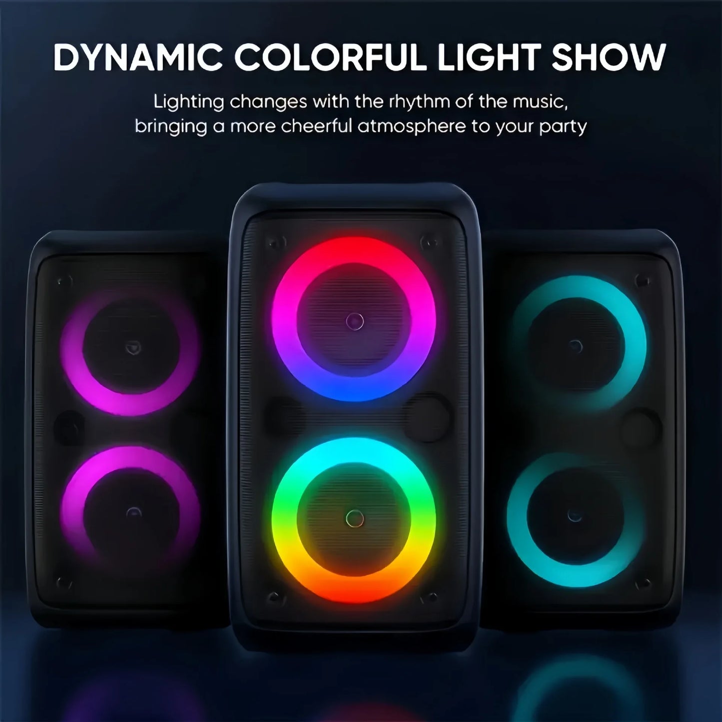 Karaoke Radio Bluetooth Speaker Portable With Microphone And LED Lamp