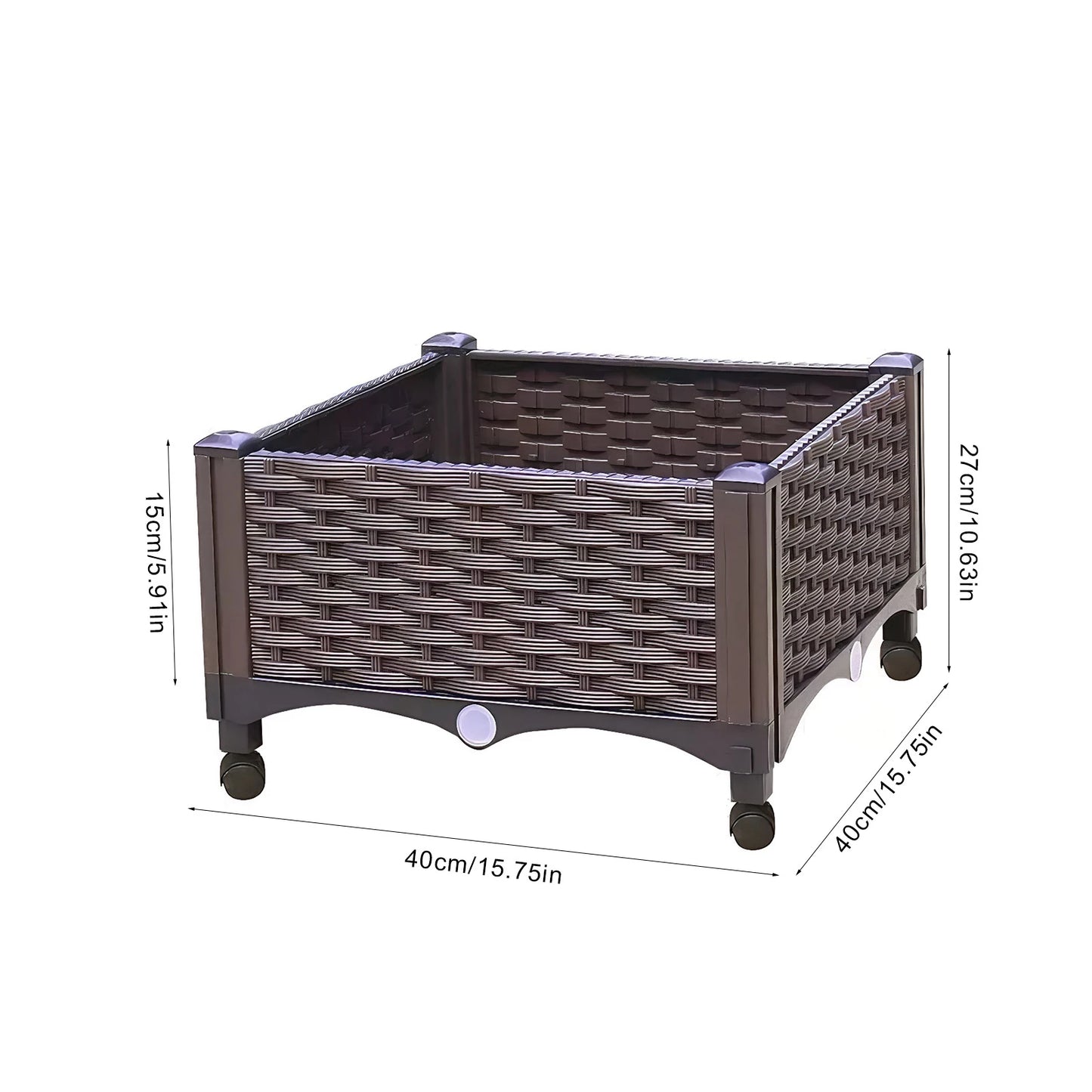 Elevated Garden Box With Drainage Plug For Outdoor Vegetables