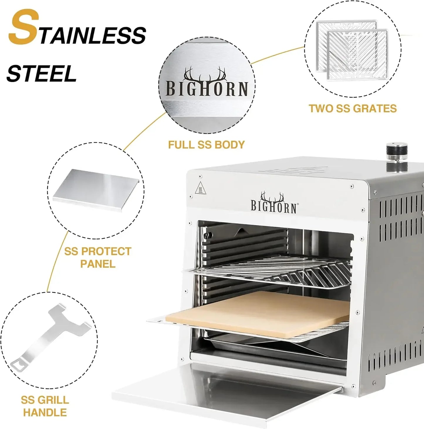 Infrared Propane Grill Portable Sear Station Outdoor Pizza Stone