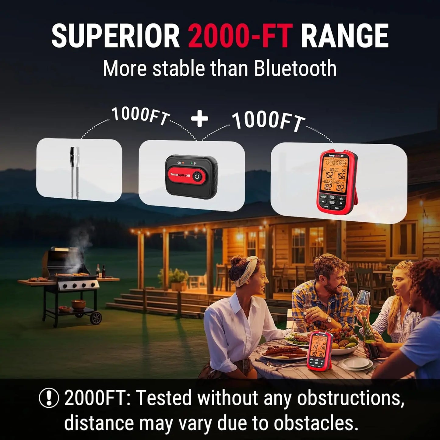 Wireless Meat Thermometer With 2 Probes RF Up To 2000FT