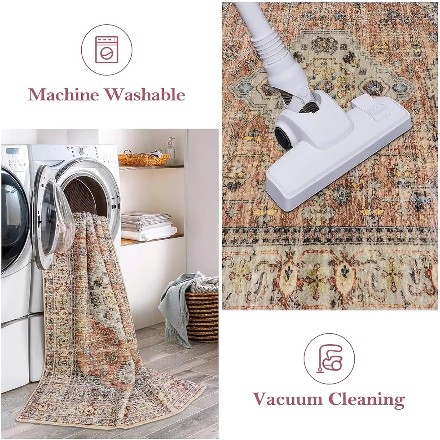 Vintage Oriental Runner Rug Non Slip Washable Ultra Thin Carpet