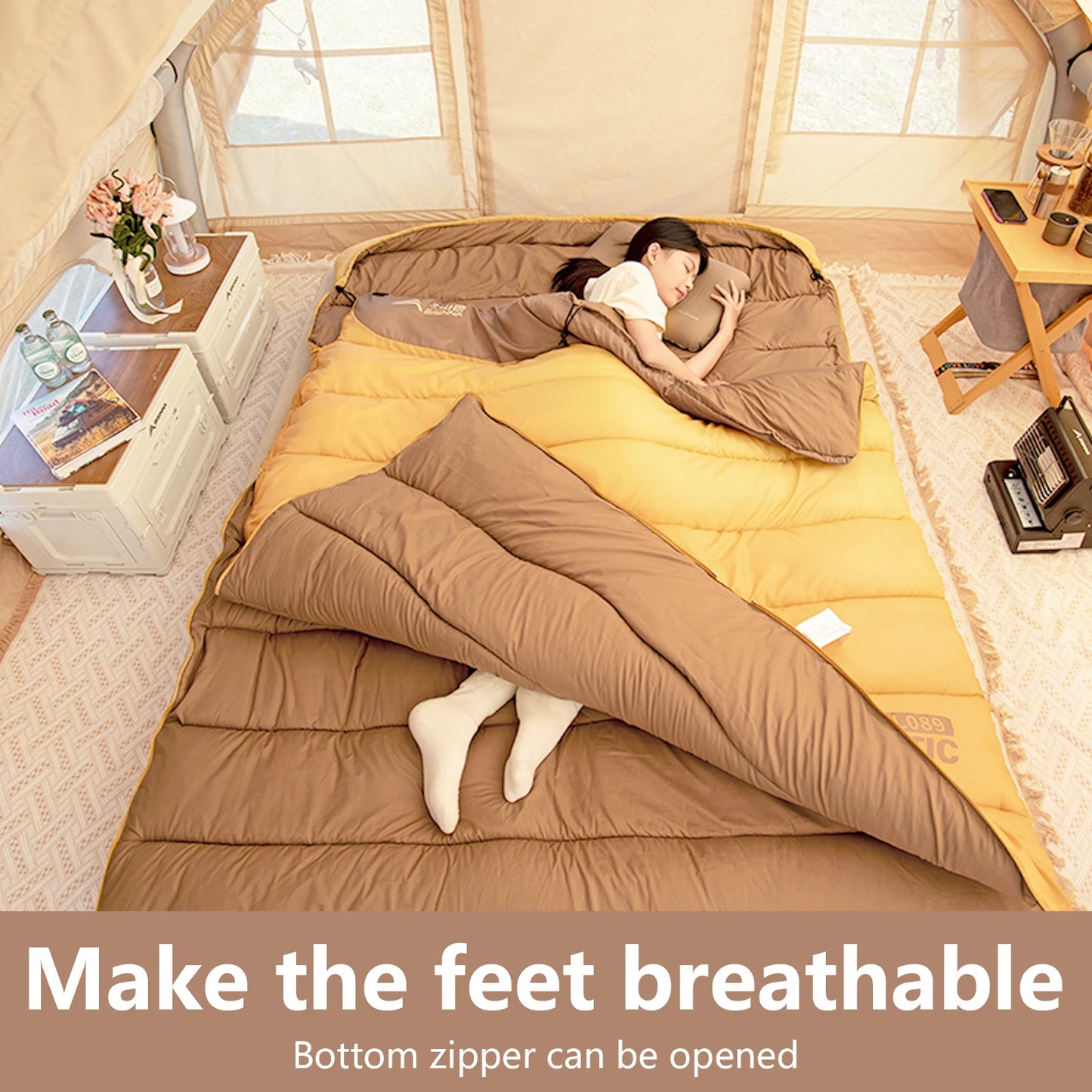 BSWOLF Four Seasons 2 Person Camping Sleeping Bag For Outdoors