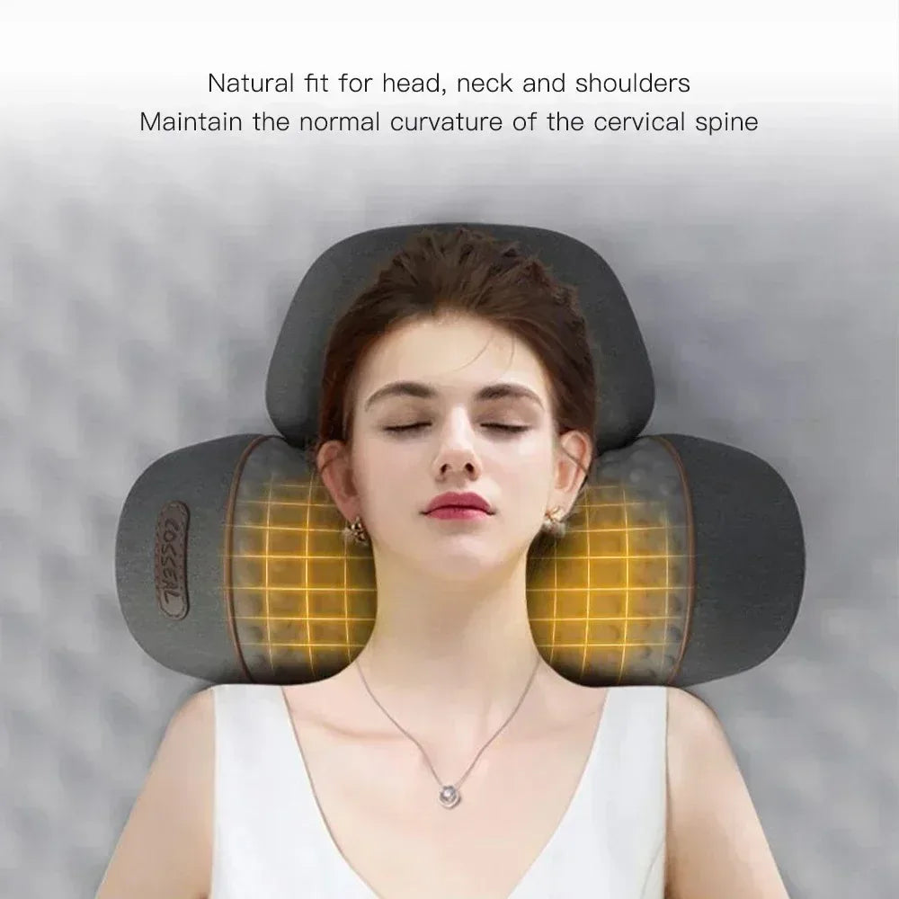 Okayso Electric Neck Massager Pillow With Traction And Warm Vibration