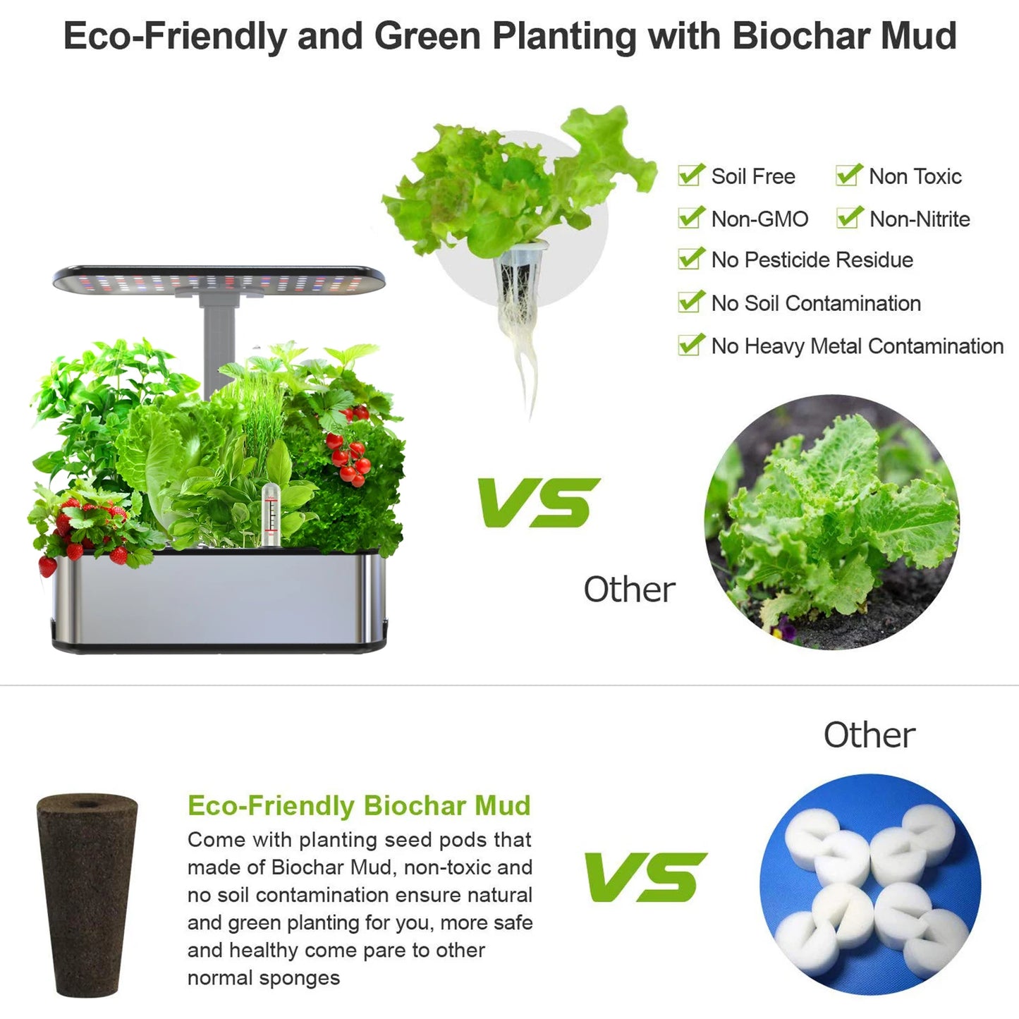 BHTNYOO Hydroponics Growing System Kit For Indoor Herbs Garden LED