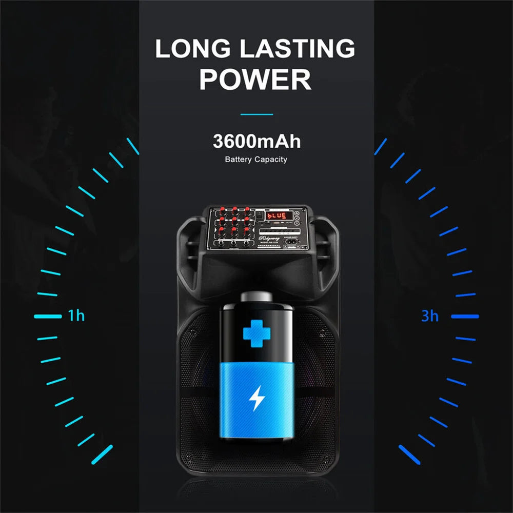CURUK 7000W Portable Bluetooth Speaker Subwoofer With Bass