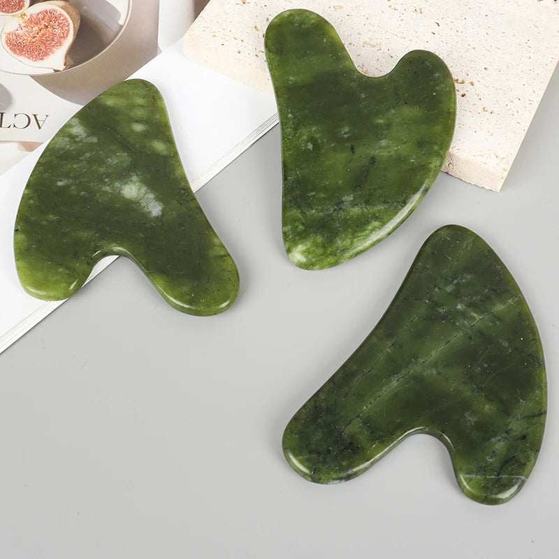 Jade Gua Sha Tool Xiuyan Heart Shape Facial Massager