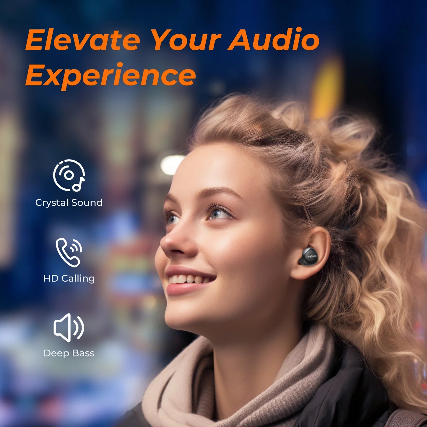 TWS Earbuds Wireless Bluetooth Headphones HD Calls Noise Cancel Ergonomic Comfortable Wear IPX5 Water Resistan Touch Control