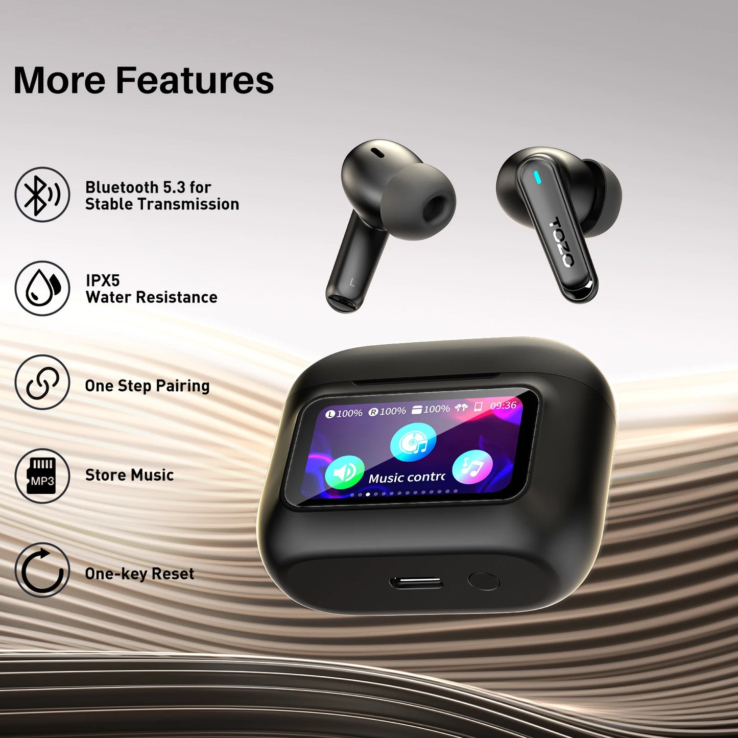 TOZO Color Pods AI Translate Earbuds Real Time Language Translator
