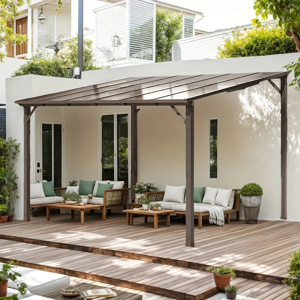 Polar Aurora Hardtop Gazebo With Aluminum Frame And Galvanized Roof All Weather