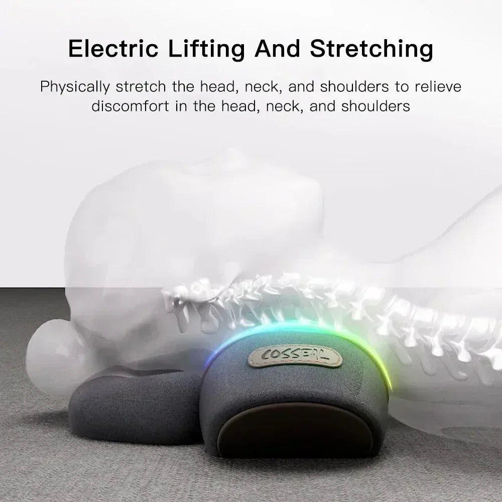 Okayso Electric Neck Massager Pillow With Traction And Warm Vibration