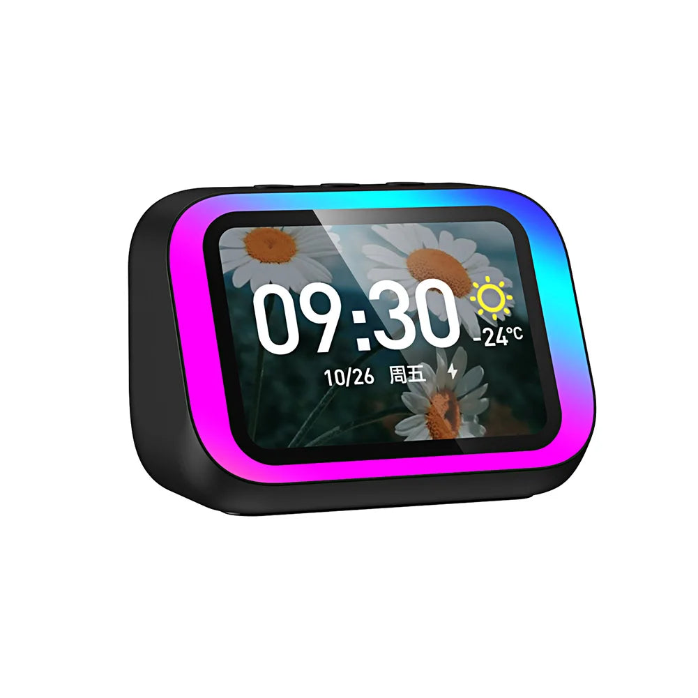 Smart Alarm Clock Bluetooth Speaker Weather Display Night Light Music Stories Player Home Voice Assistant Alarm Clock for Room