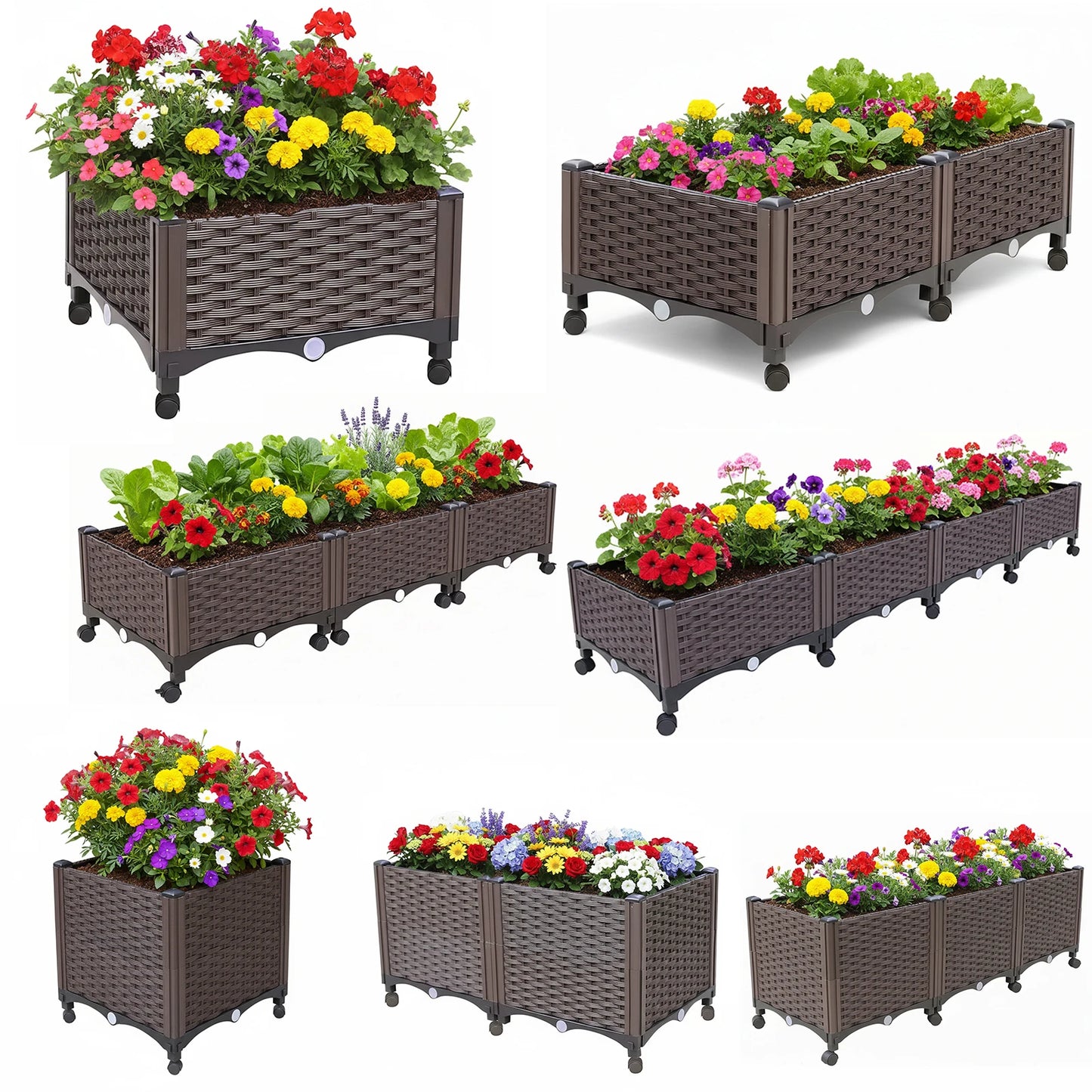 Elevated Garden Box With Drainage Plug For Outdoor Vegetables