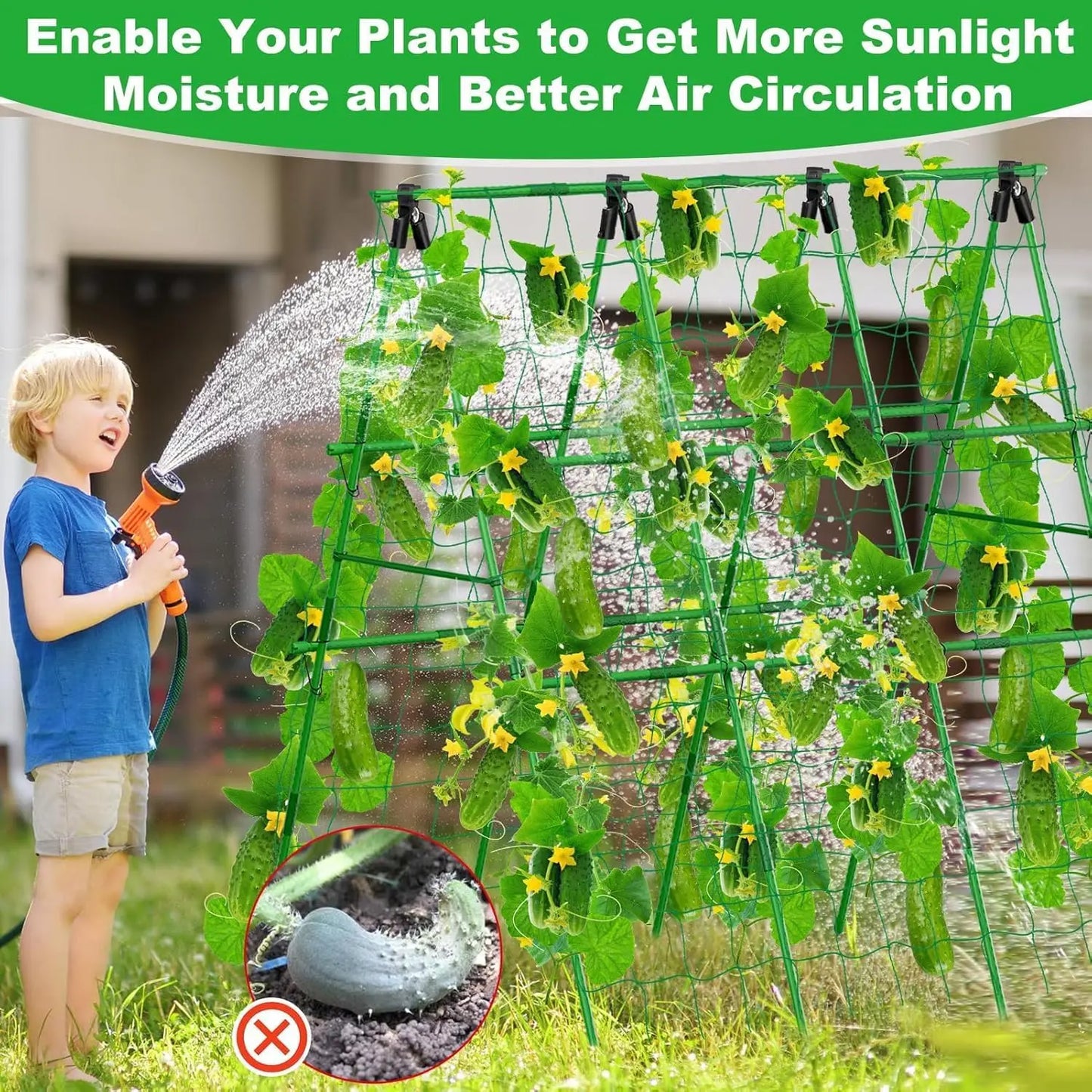 HiMISS Raised Bed A-Frame Garden Trellis for Climbing Vegetables