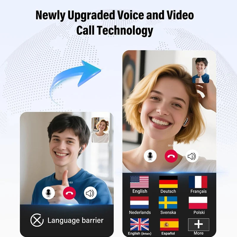 UYUXIO Real Time AI Language Translator Earbuds 144 Languages