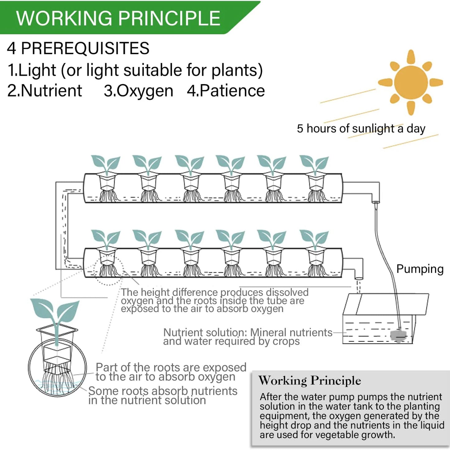 BHTNYOO Hydroponics Growing System Kit 3 Layer 108 Sites