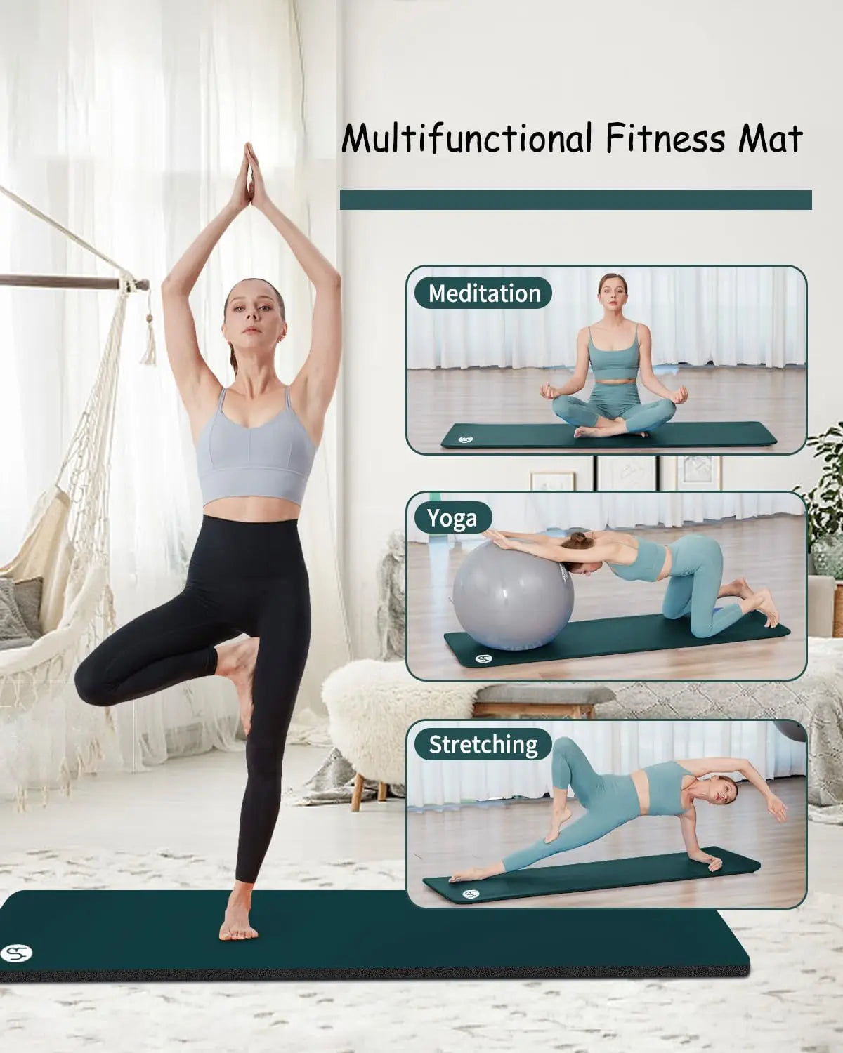 Extra Thick Yoga Mat Non Slip Exercise Mat Carrying Bag
