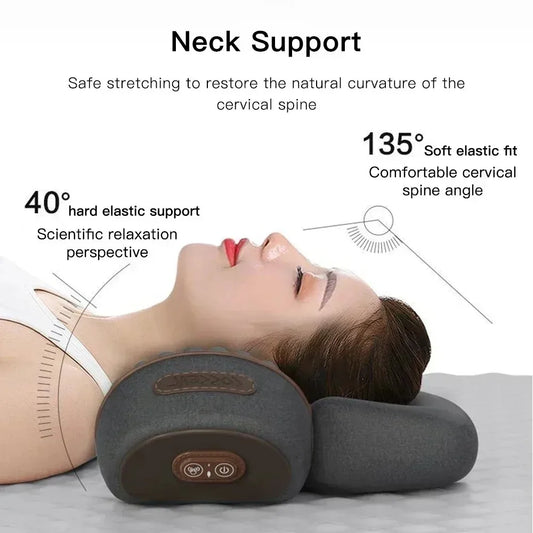 Okayso Electric Neck Massager Pillow With Traction And Warm Vibration