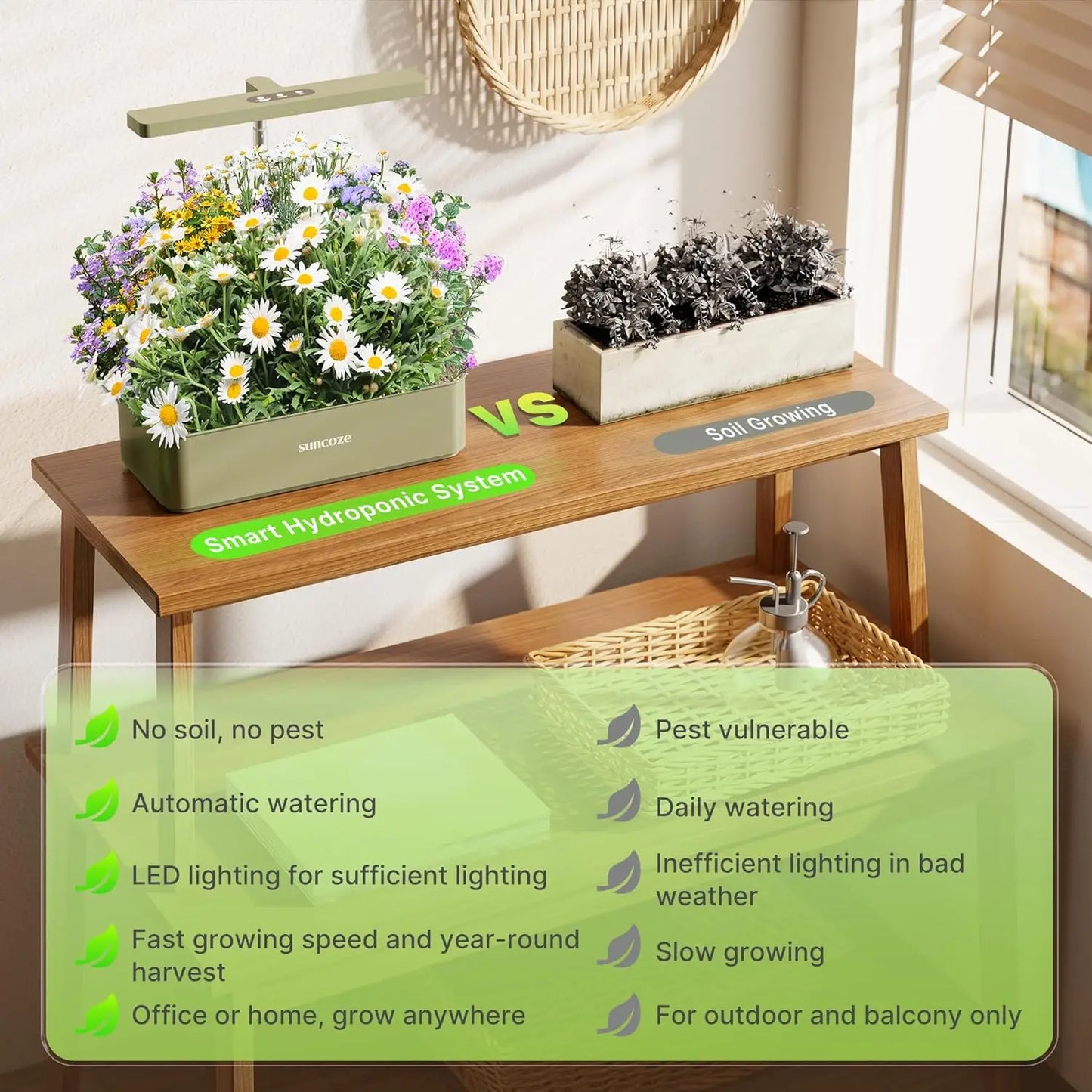 Hydroponics Growing System Kit With 12 Pods And 24W LED