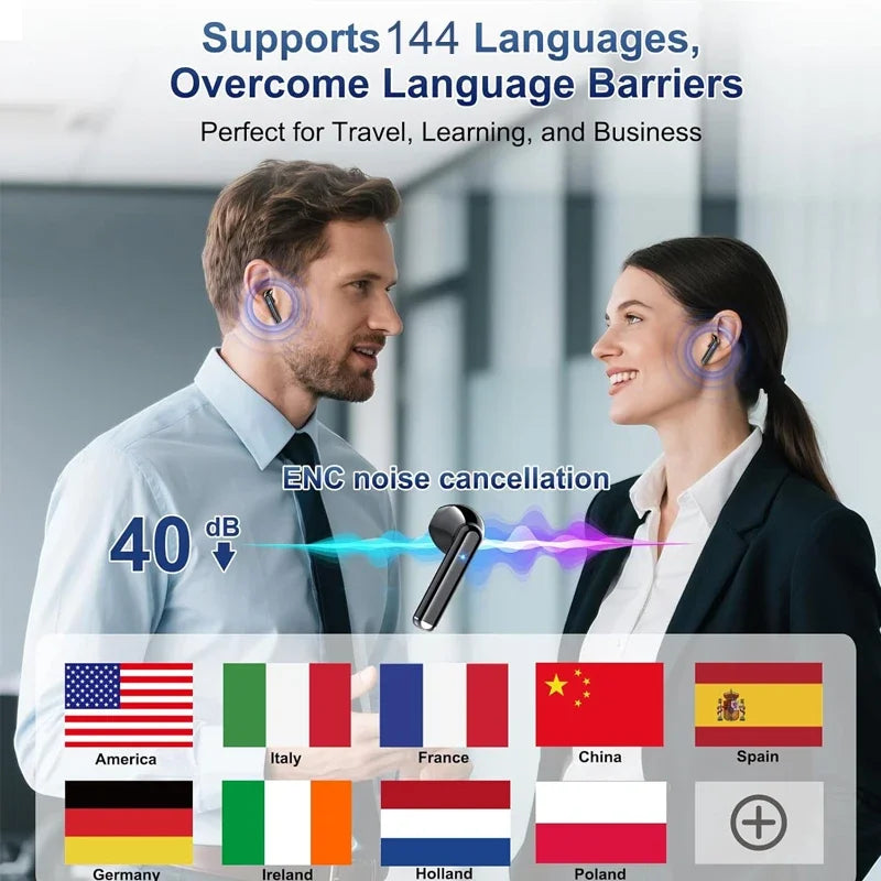 UYUXIO Real Time AI Language Translator Earbuds 144 Languages