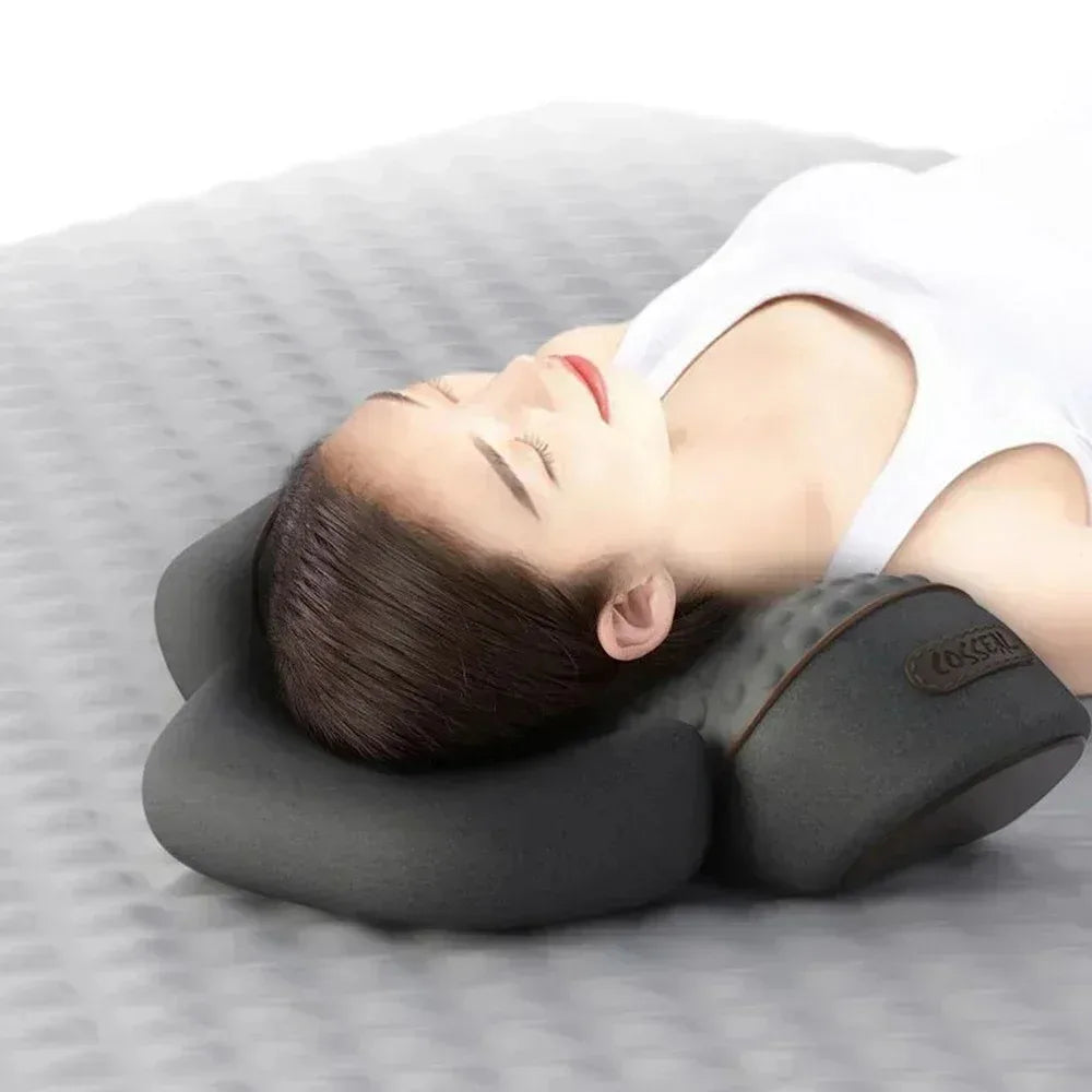 Okayso Electric Neck Massager Pillow With Traction And Warm Vibration