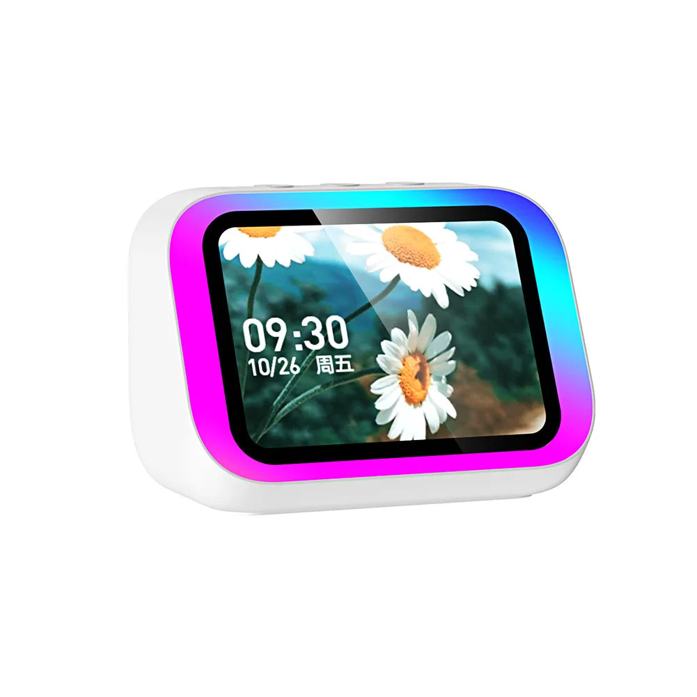 Smart Alarm Clock Bluetooth Speaker Weather Display Night Light Music Stories Player Home Voice Assistant Alarm Clock for Room