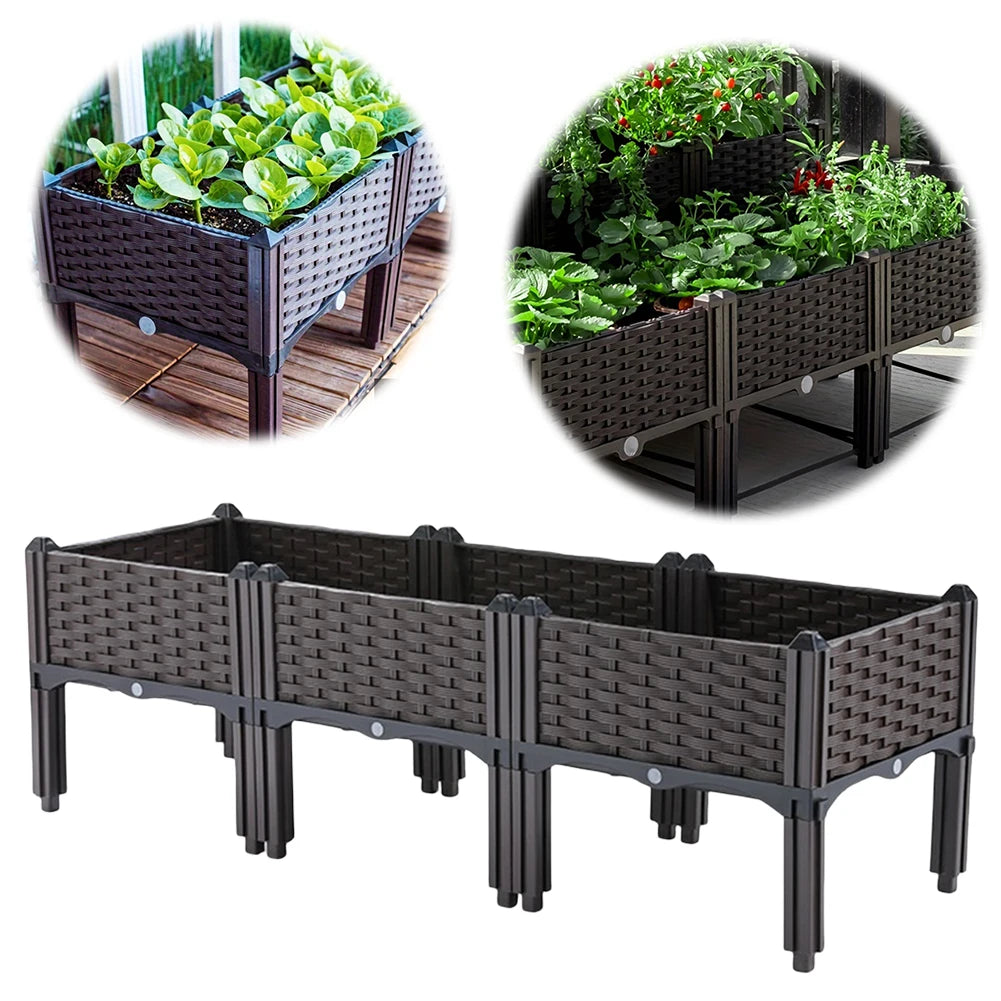 NONE Plastic Raised Garden Bed With Leg And Drainage Holes