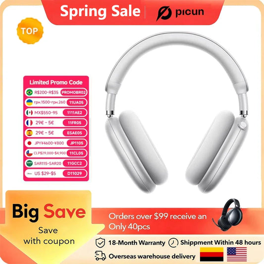 Picun F8 Pro ANC Wireless Headphones With 3D Spatial Audio