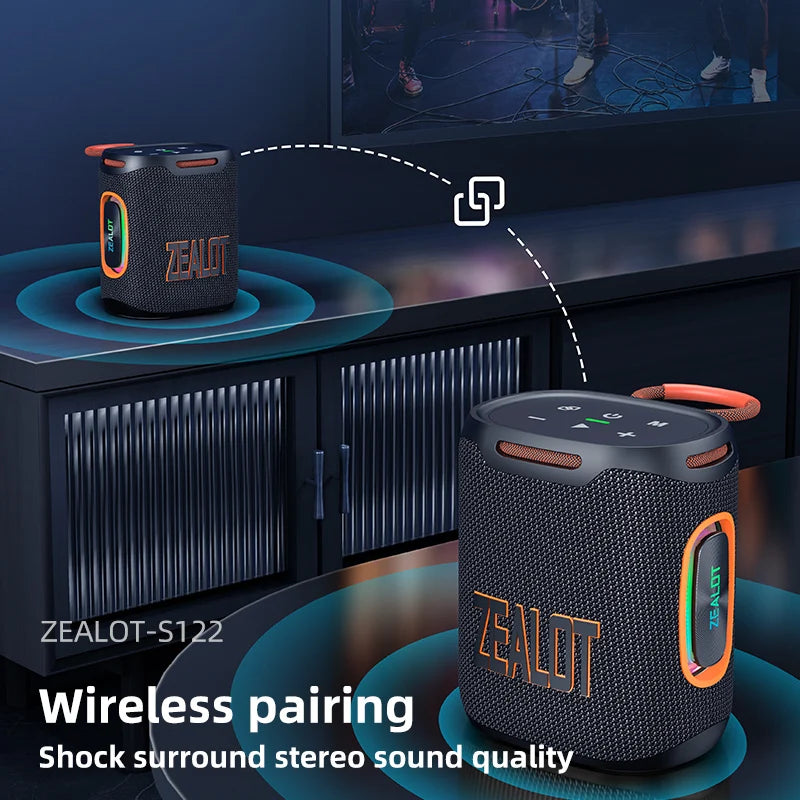ZEALOT S122 Bluetooth Speaker BT5.3 IPX6 Waterproof