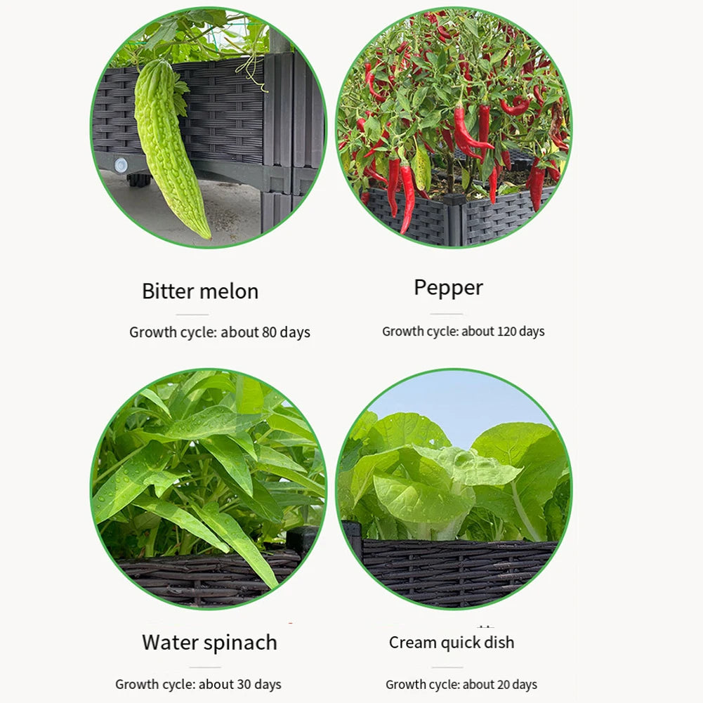 NONE Plastic Raised Garden Bed With Leg And Drainage Holes