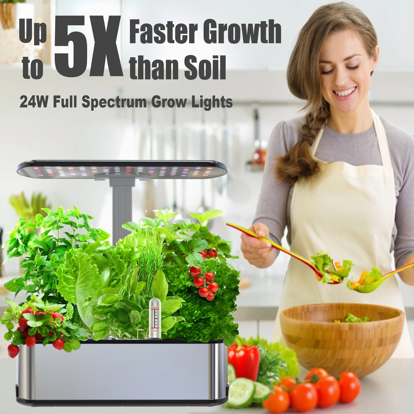 BHTNYOO Hydroponics Growing System Kit For Indoor Herbs Garden LED
