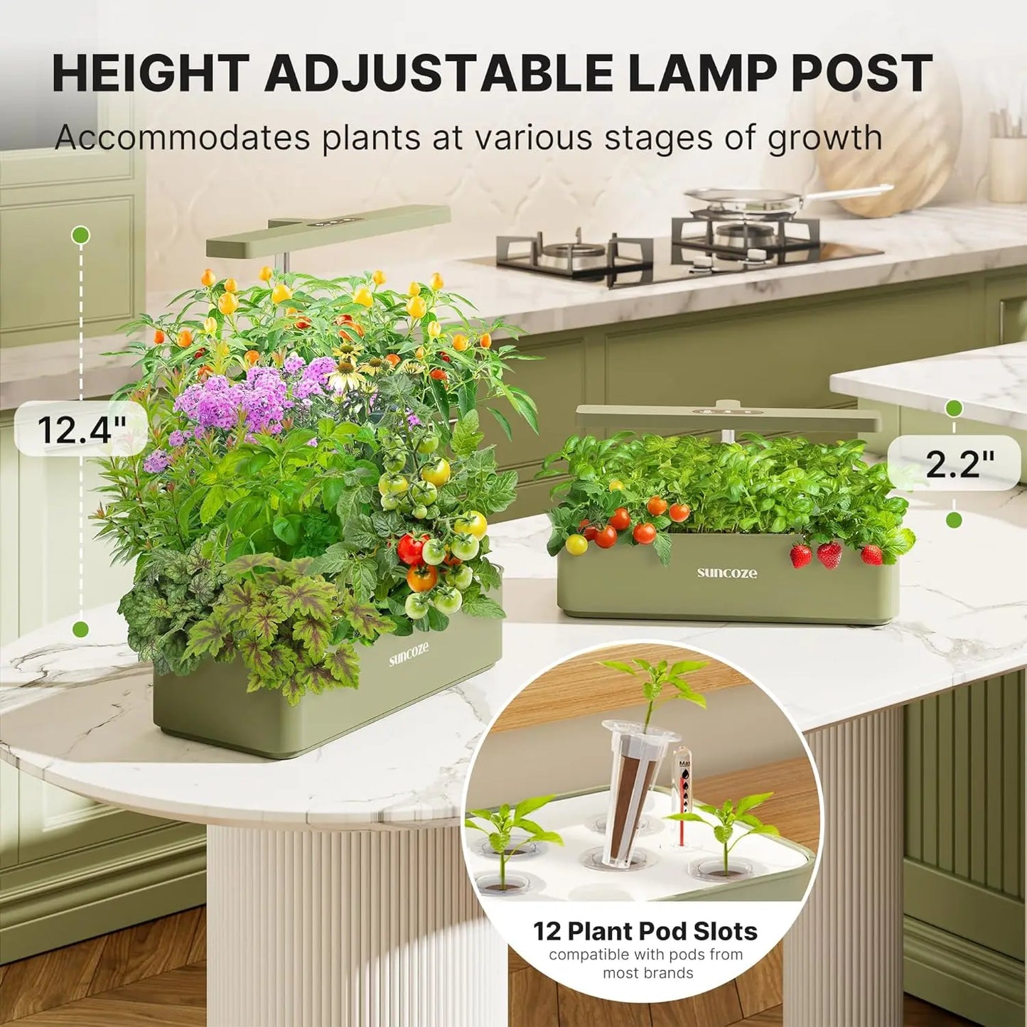 Hydroponics Growing System Kit With 12 Pods And 24W LED