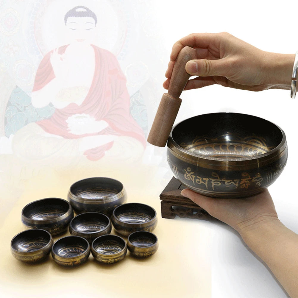 Tibetan Singing Bowl With Striker For Meditation And Healing