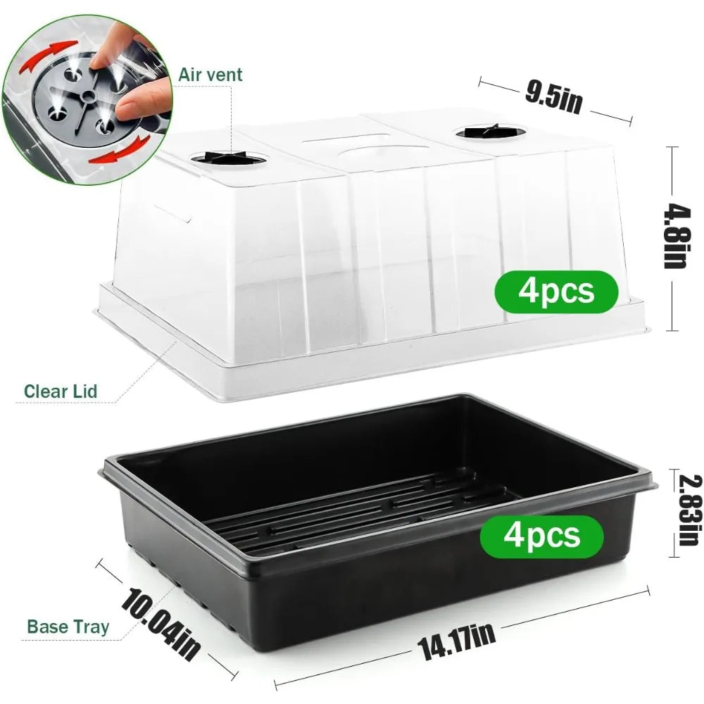 Seed Starter Trays With Humidity Domes 4 Pack For Germination