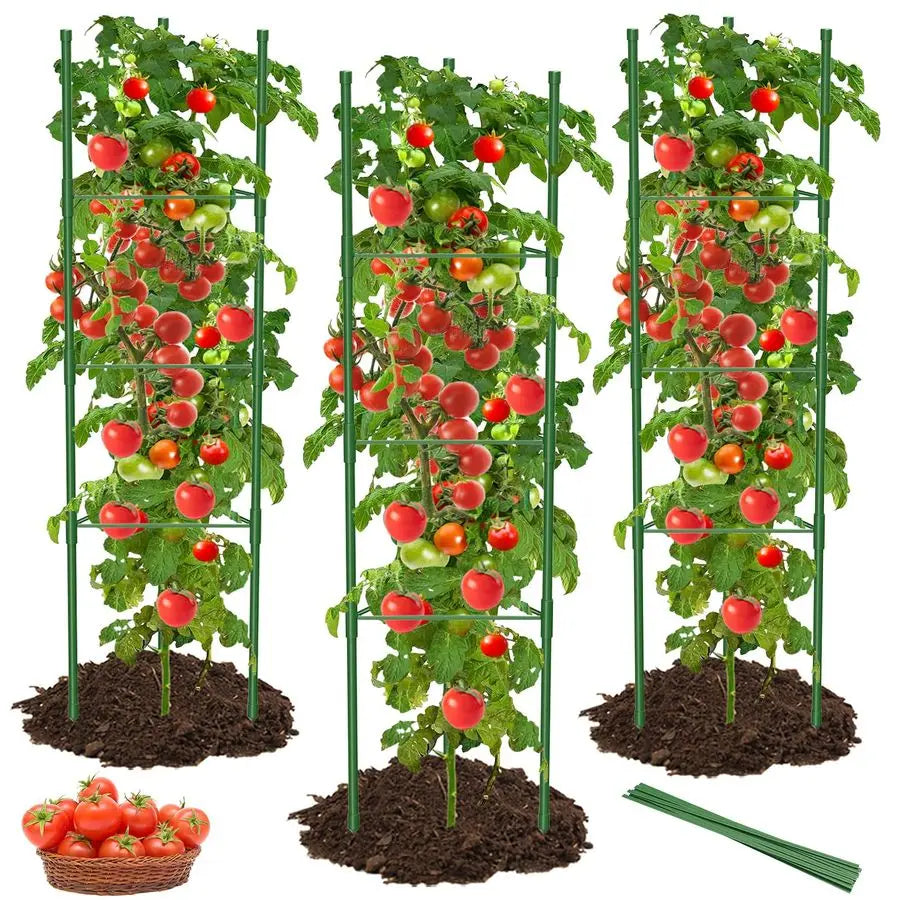 Adjustable Tomato Cages for Garden Stakes and Trellis Support