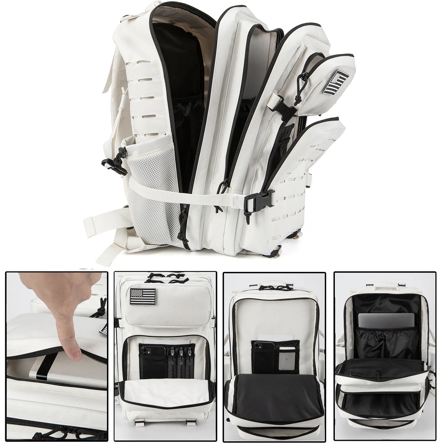ReFire Gear Unisex Tactical Backpack With Water Bottle Holder