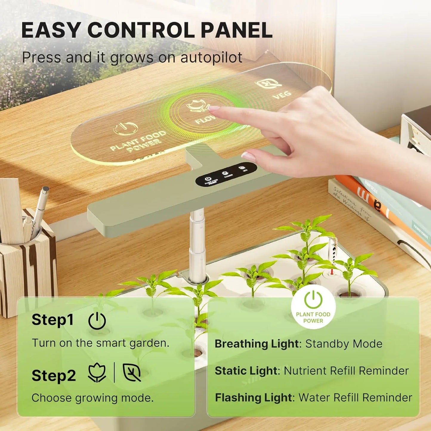 Hydroponics Growing System Kit With 12 Pods And 24W LED