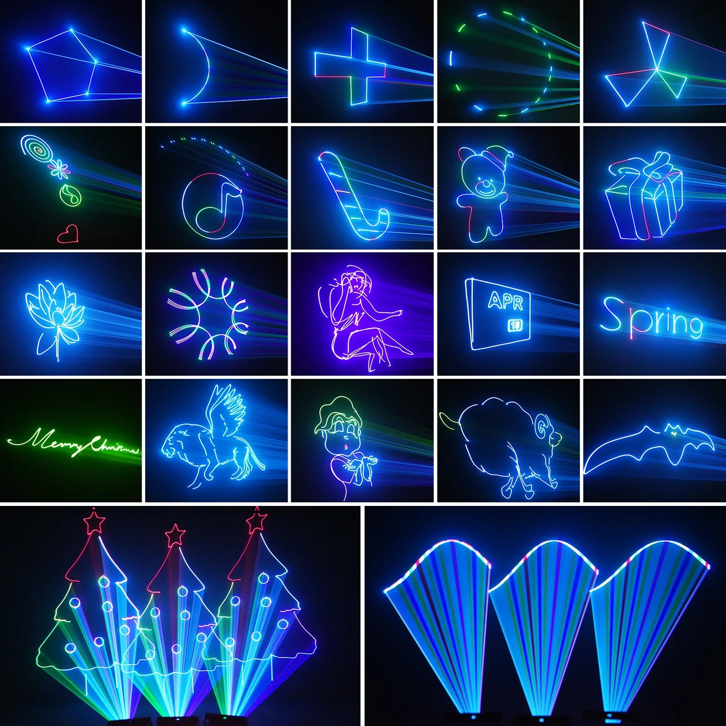 Yiflamefly 25W Cat-Face DJ Party Light 3D Animation Laser Light With Battery DMX APP Control Disco Projector Light For KTV Bar