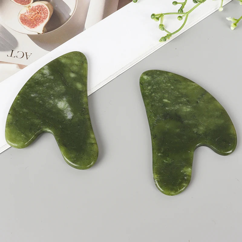 Jade Gua Sha Tool Xiuyan Heart Shape Facial Massager